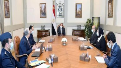 جانب من اجتماع الرئيس عبد الفتاح السيسي مع رئيس الوزراء ووزير الزراعه